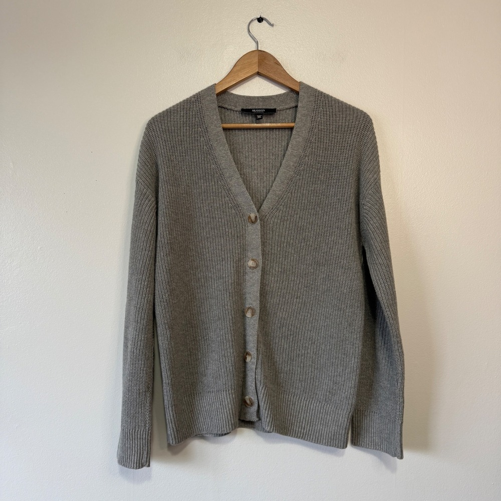 HUDSON LOS ANGELES Women Gray Knit Button Front Cardigan Sweater‎ XS/ECH
